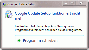 Google Update Setup funktioniert nicht mehr